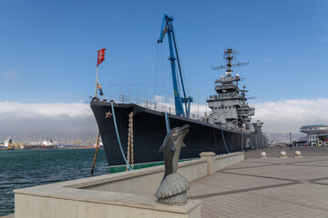 Repair work on the cruiser Mikhail Kutuzov. Novorossiysk. Russia. 19.03.2023
