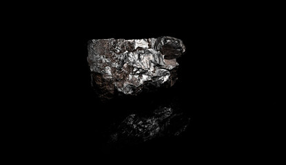 Macro Close up image of raw material Manganese Ore rock isolated