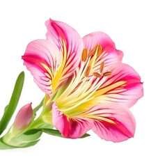 alstroemeria flower isolated on white