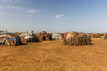 Daasanach tribe village near Omorate, Ethiopia