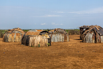 Daasanach tribe village near Omorate, Ethiopia
