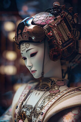 Cyberpunk Geisha Robot, Generative AI