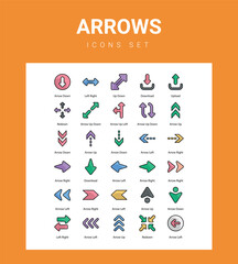 Arrows related icon set