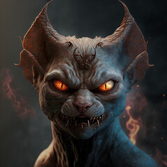 Obraz premium Cat monster, intricate details,4D shadowing