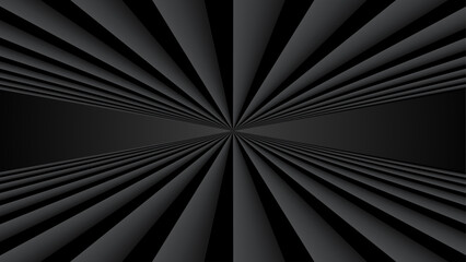 Abstract black background with 3d lines pattern, architecture minimal dark gray striped design