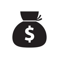 Money Bag icon in trendy flat style isolated on black background. Clock icon page symbol for your website design Calender icon logo, app, UI. Vector illustration calender icon, EPS10.