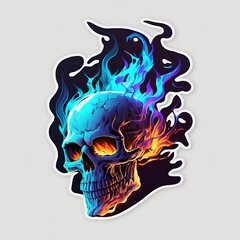 skull in flames