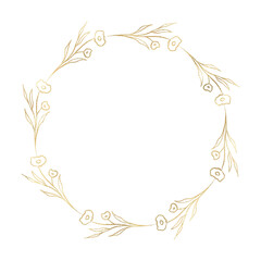 Floral gold wreath illustration