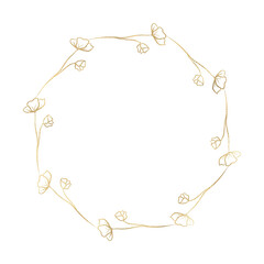 Floral gold wreath illustration