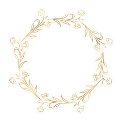 Floral gold wreath illustration