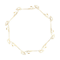 Floral gold wreath illustration