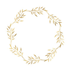 Floral gold wreath illustration