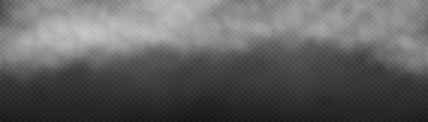 White fog or smoke on a dark copy space background. Vector illustration