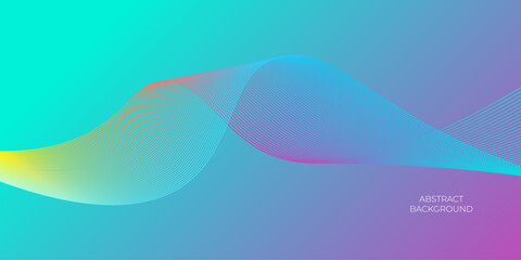 Vector wave dynamic wavy lines. flowing dynamic lines. blue pink background