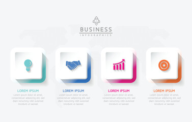 Vector infographic business presentation template connected with 4 options