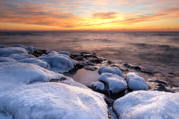 Morgenstimmung mit Eis am Lake Superior