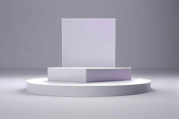 White winners podium for business concepts order object. Podium for product display. Color white. Generative AI.