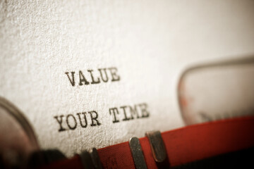 Fototapeta premium Value your time text