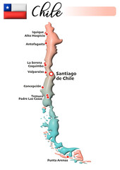 Chile, Fl&auml;che und Flagge