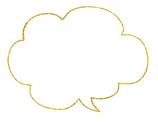 Hand-painted speech bubbles gold