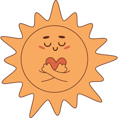 cute sun cartoon character