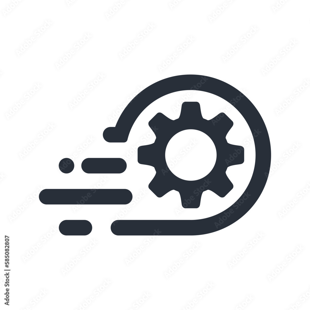Poster accelerated process. quick analysis. vector icon isolated on white background.