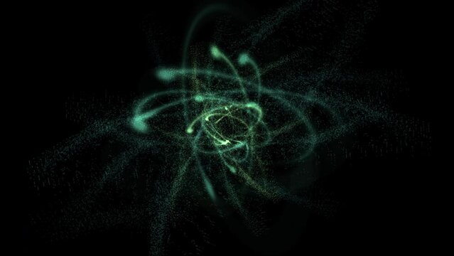 Animation of an atom with spinning electrons