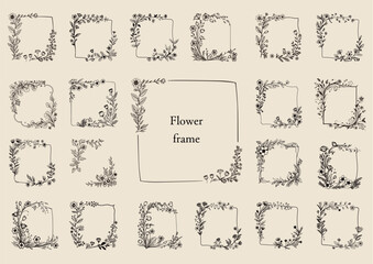 Cute floral and botanical, leaf frame of cutout style. Vector data embellishments to decorate message cards sent for weddings and birthdays.