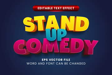 Stand up comedy 3d editable vector text effect