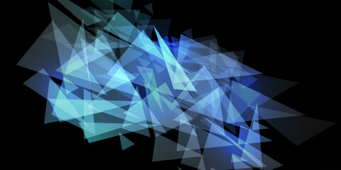 Obraz premium Abstract background of sci-fi futuristic virtual technology glow, digital wallpaper screen black and shiny triangles. Vector illustration.