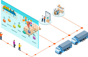 Global logistics network concept with Transportation operation service, Supply Chain Management - SCM, Company Logistics Processes.