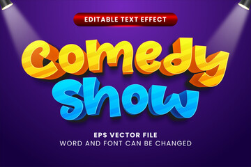 comedy show 3d vector text effect