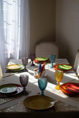 magnificent interior with table and chairs. Restaurant or cafe