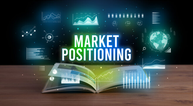 Business inscription coming out from an open book