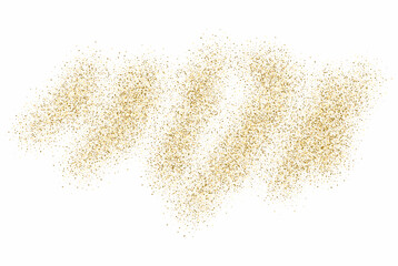 Fototapeta premium Golden glitter texture on white. Scattered golden color confetti,holiday background texture.