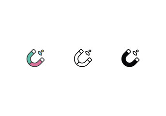 Client Retention icons set with 3 styles, vector stock illustration