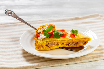 Hot Green Chile Enchilada Casserole, top view