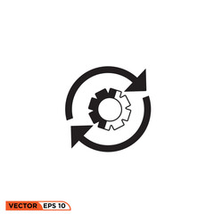 Icon vector graphic of Arrow Setting Recycle