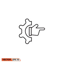 Icon vector graphic of Hand Pointing Setting line style