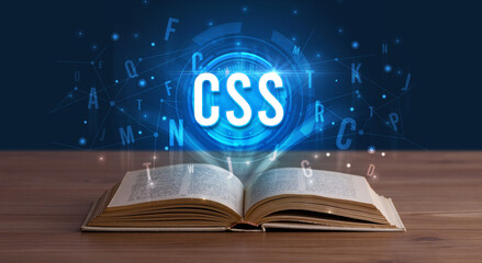 Technology abbreviation coming out from an open book