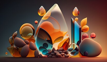 Fototapeta premium abstract colorful design created using AI Generative Technology