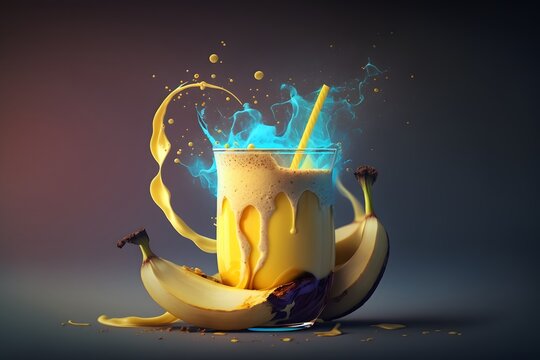 banana juice created using AI Generative Technology