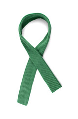 Green scarf on a white background.