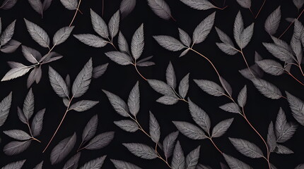 Foliage Leafs Background Botanical Floral with copy space  A Minimalistic Flat Design of Leaves and Nature Pattern Designed with Generative AI