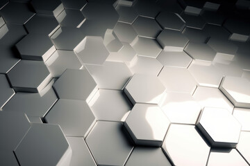 Abstract background, smooth white honeycombs. AI generative.