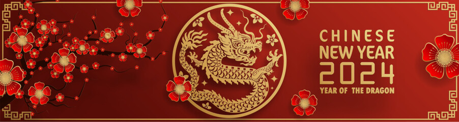 Happy chinese new year 2024 year of the chinese dragon zodiac