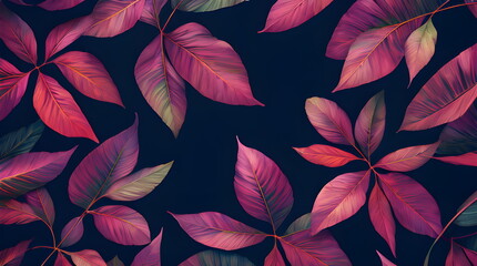 Leaf Foliage Background Botanical floral with copy space  An Ornate Vector Wallpaper Featuring Vibrant Autumn Leaves Made Possible by Generative AI