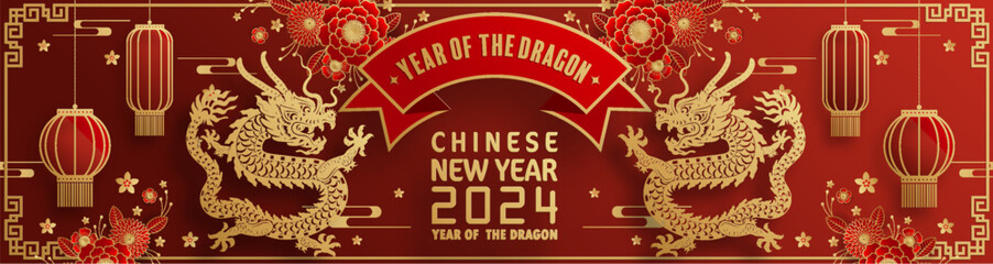 Happy chinese new year 2024 year of the chinese dragon zodiac