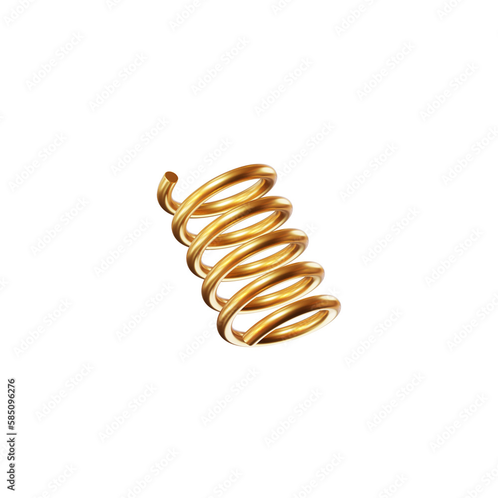 Poster 3d gold geometry shape spiral. metal simple figure for your design on isolated background. 3d render