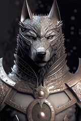 Wolf knight.Generative ai